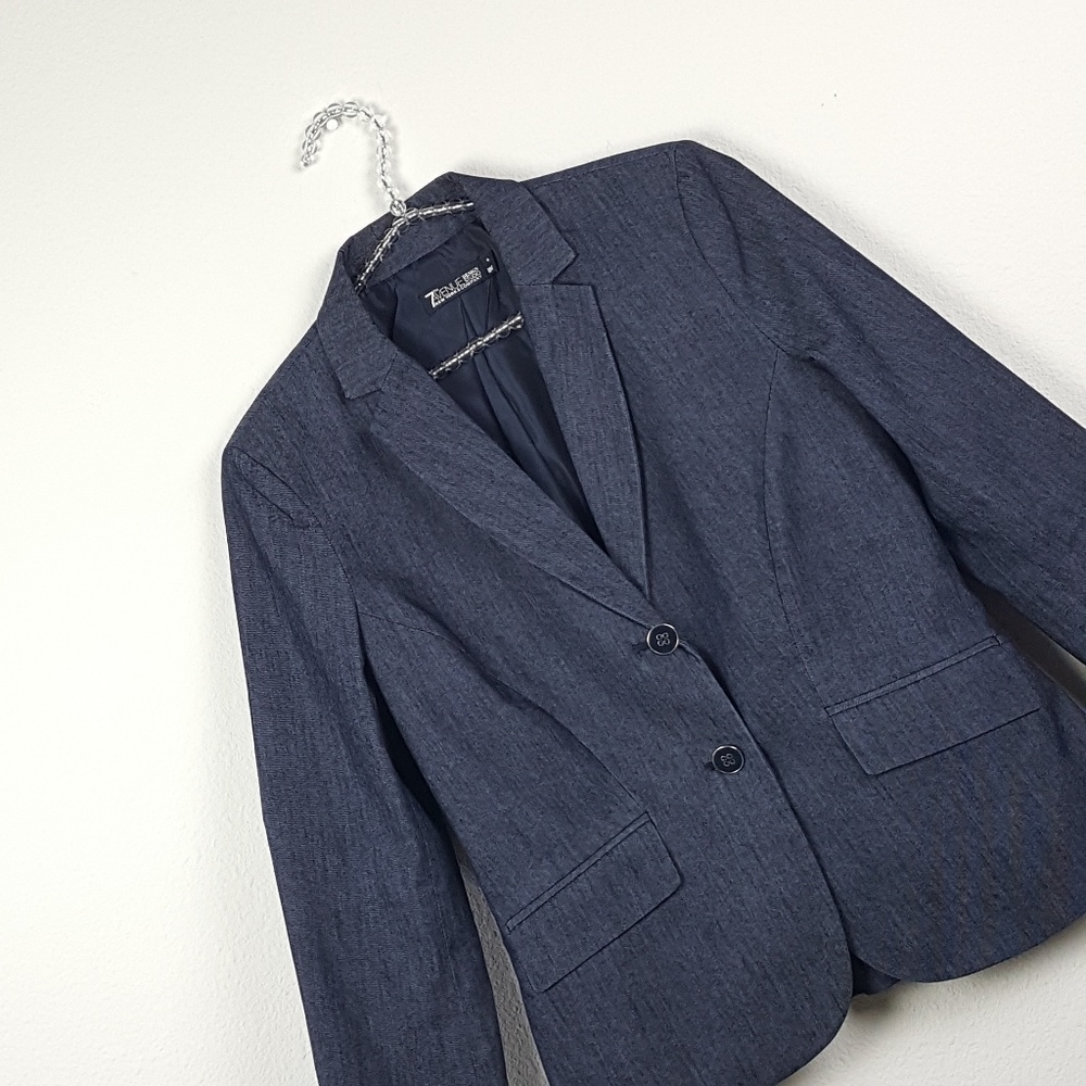New York & Company Darkwashed Denim Blazer
